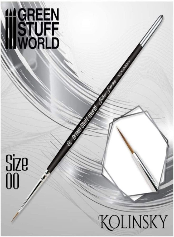 Green Stuff World for Models and Minatures Silver Series Kolinsky Brush - Size 00 (2352) - Image 3